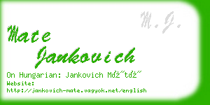 mate jankovich business card